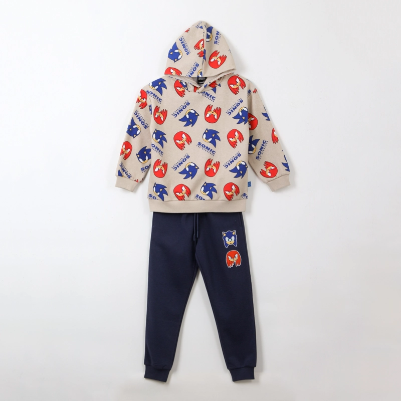 CONJUNTO BUZO NIÑO FULL PRINT SONIC & NUCKLES BEIGE SONIC - 1