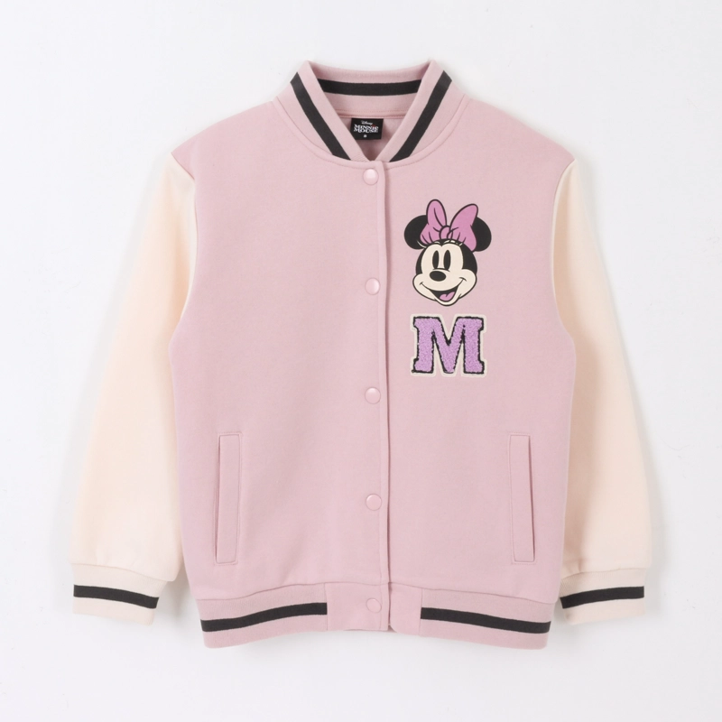 CHAQUETA NIÑA COLLEGE BOMBER MINNIE MOUSE ROSADO DISNEY - 1
