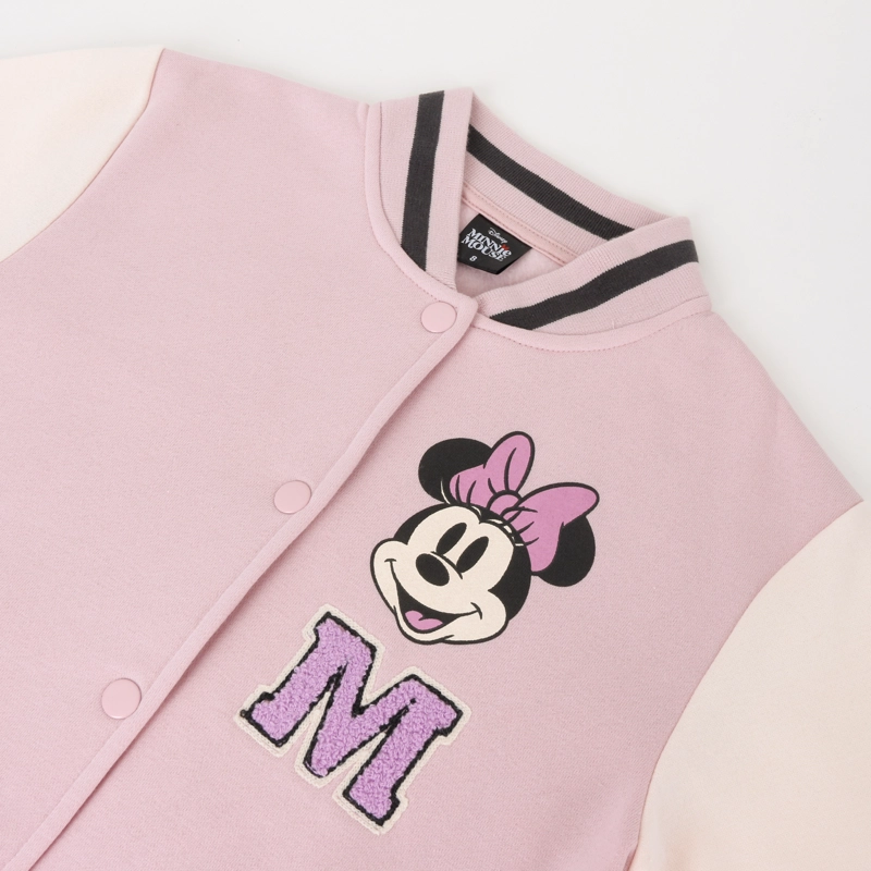 CHAQUETA NIÑA COLLEGE BOMBER MINNIE MOUSE ROSADO DISNEY - 3