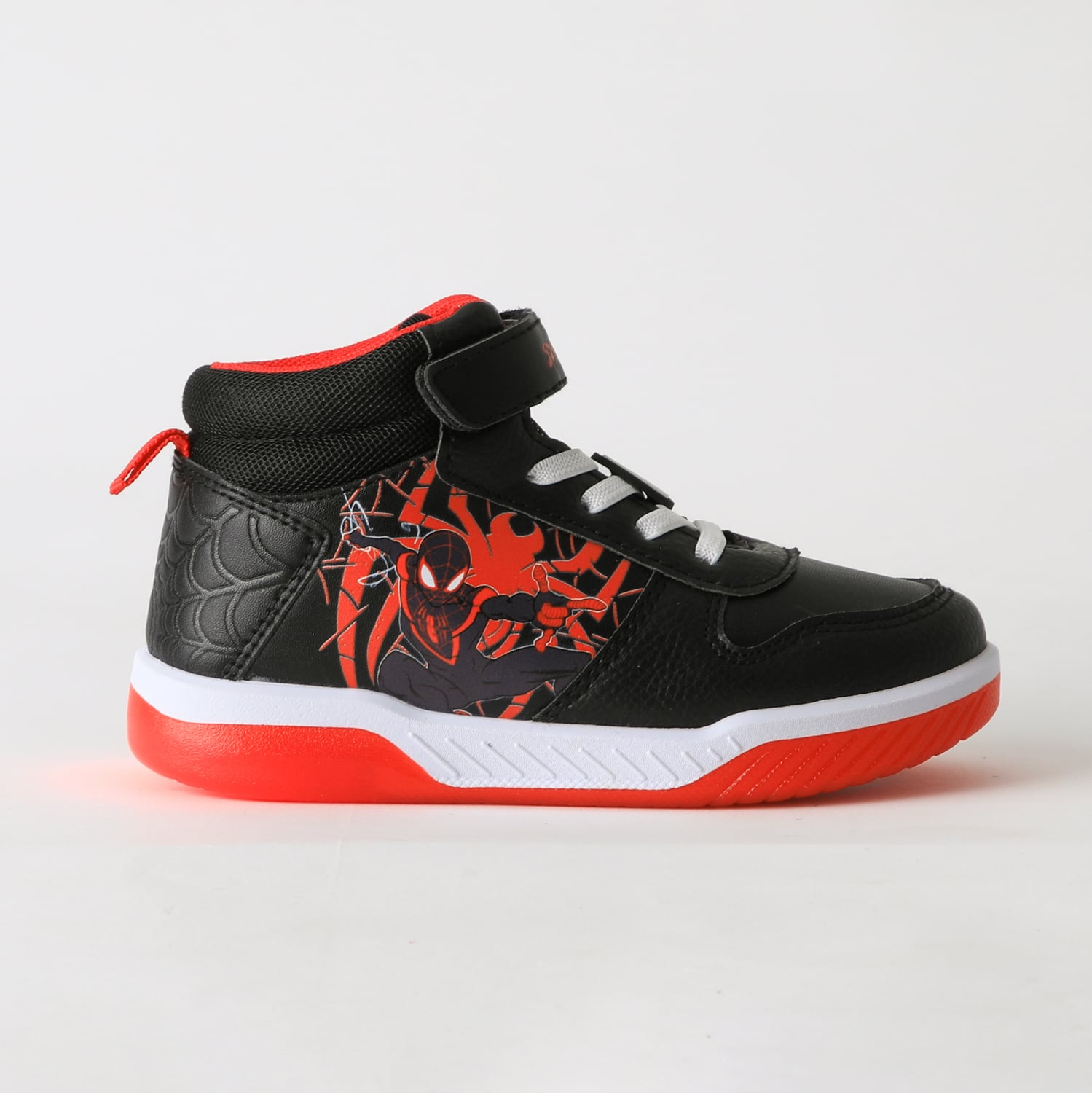 ZAPATILLA CAÑA ALTA NIÑO LUCES SPIDERMAN NEGRO MARVEL - 1