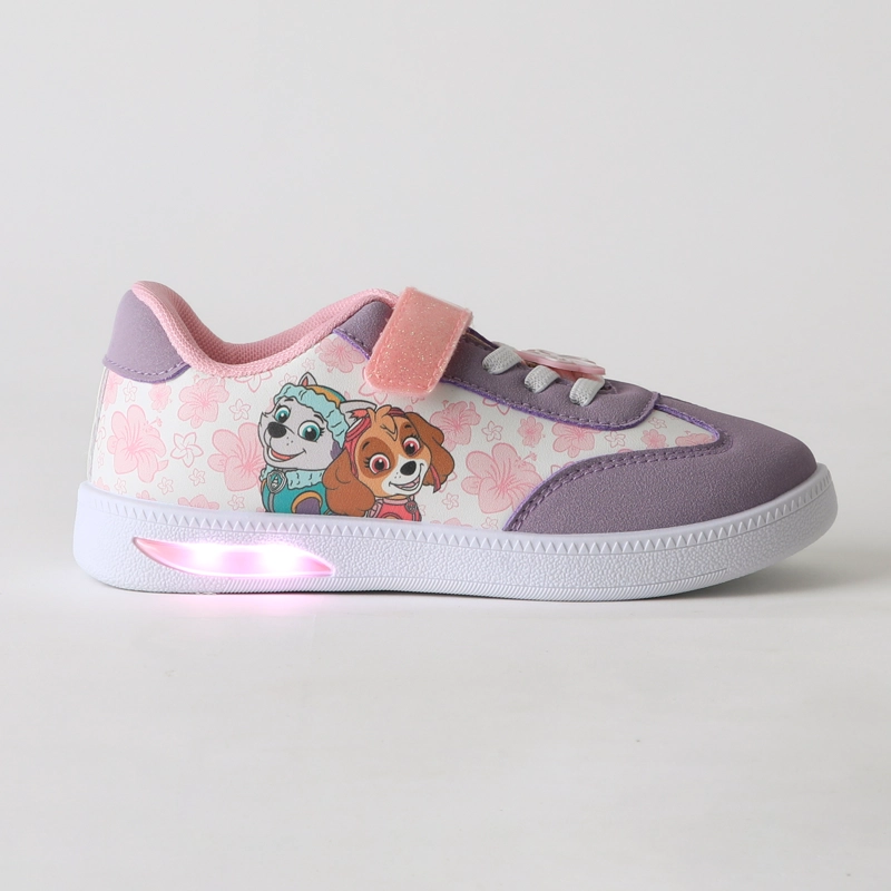ZAPATILLA LUCES NIÑA VELCRO EVEREST & SKYE MORADO PAW PATROL - 1