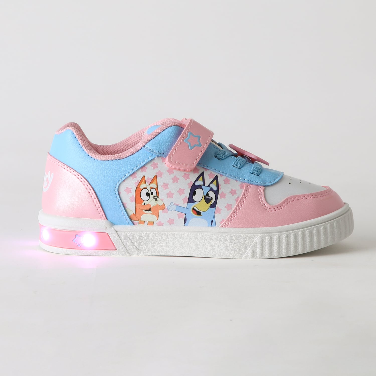 ZAPATILLA LUCES NIÑA VELCRO ESTRELLAS ROSADO BINGO & BLUEY - 1