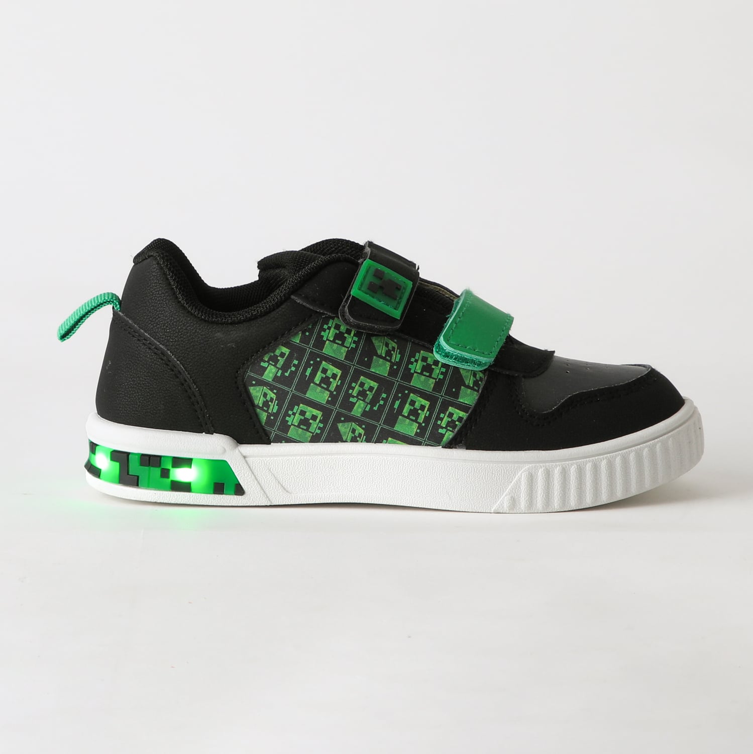 ZAPATILLA LUCES NIÑO VELCRO PRINT NEGRO MINECRAFT - 1