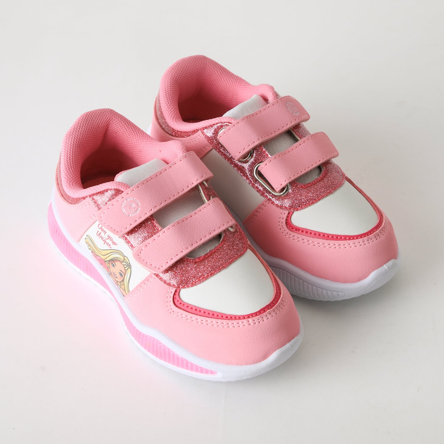 ZAPATILLA LUCES NIÑA VELCRO BRILLOS ROSADO BARBIE - 2
