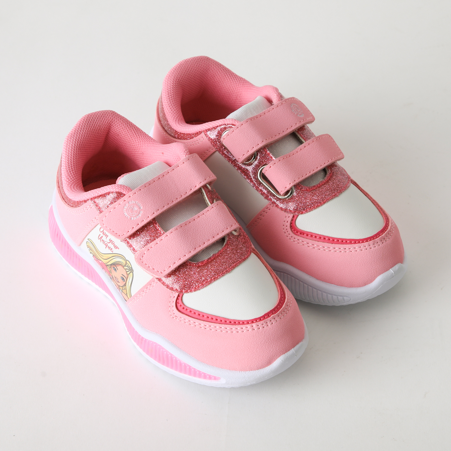 ZAPATILLA LUCES NIÑA VELCRO BRILLOS ROSADO BARBIE - 2