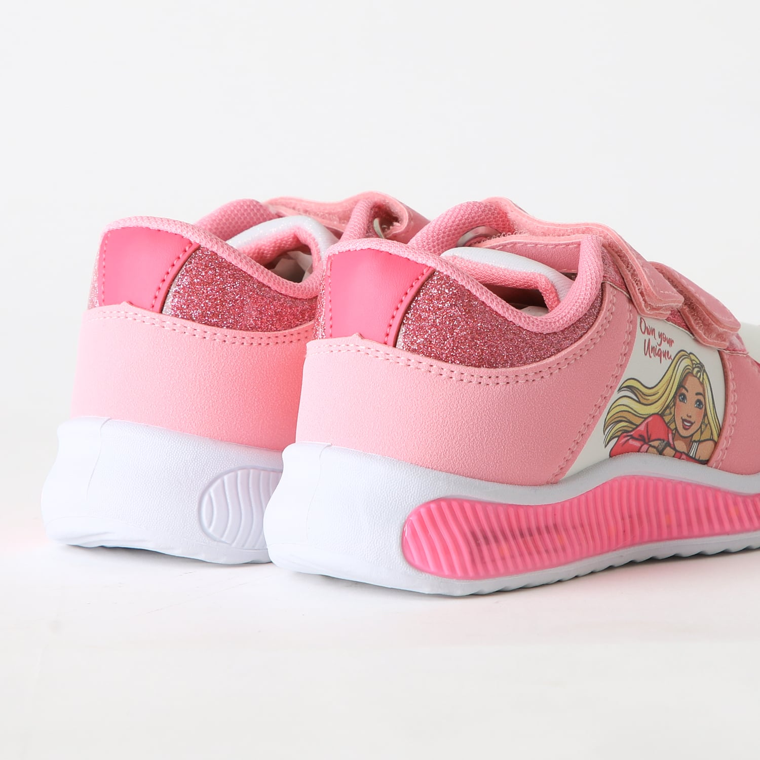 ZAPATILLA LUCES NIÑA VELCRO BRILLOS ROSADO BARBIE - 3