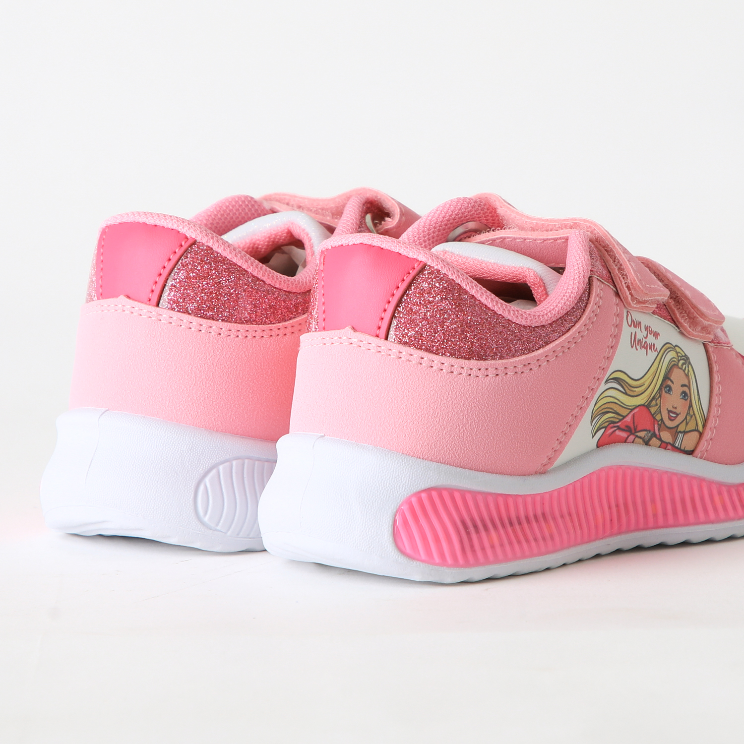 ZAPATILLA LUCES NIÑA VELCRO BRILLOS ROSADO BARBIE - 3
