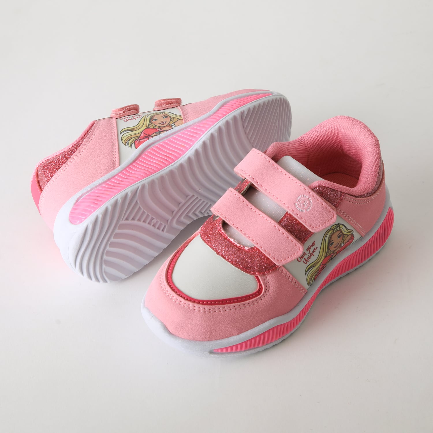 ZAPATILLA LUCES NIÑA VELCRO BRILLOS ROSADO BARBIE - 4