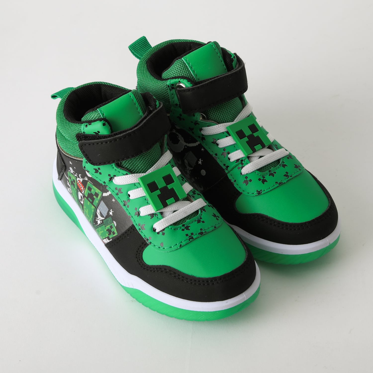 ZAPATILLA CAÑA ALTA NIÑO LUCES TNT VERDE MINECRAFT - 2