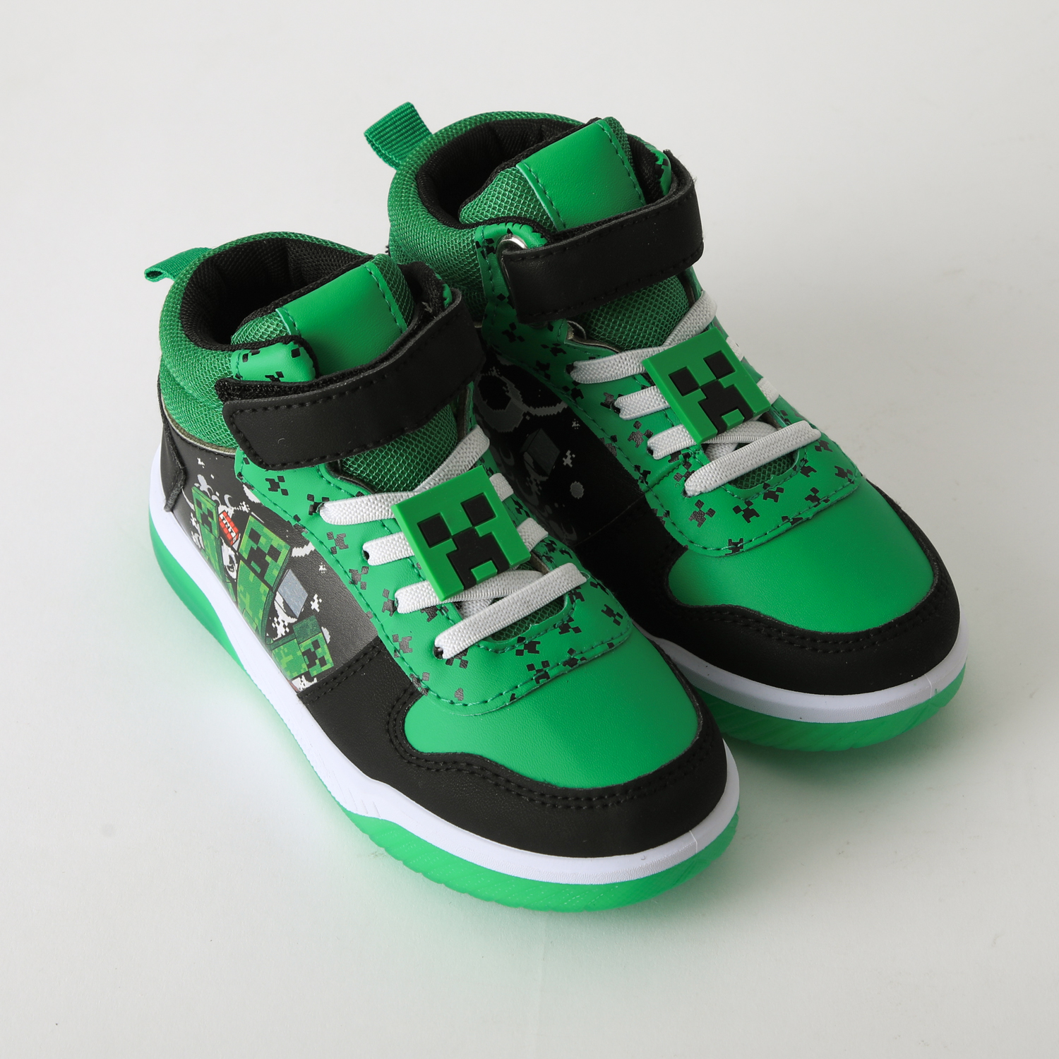 ZAPATILLA CAÑA ALTA NIÑO LUCES TNT VERDE MINECRAFT - 2
