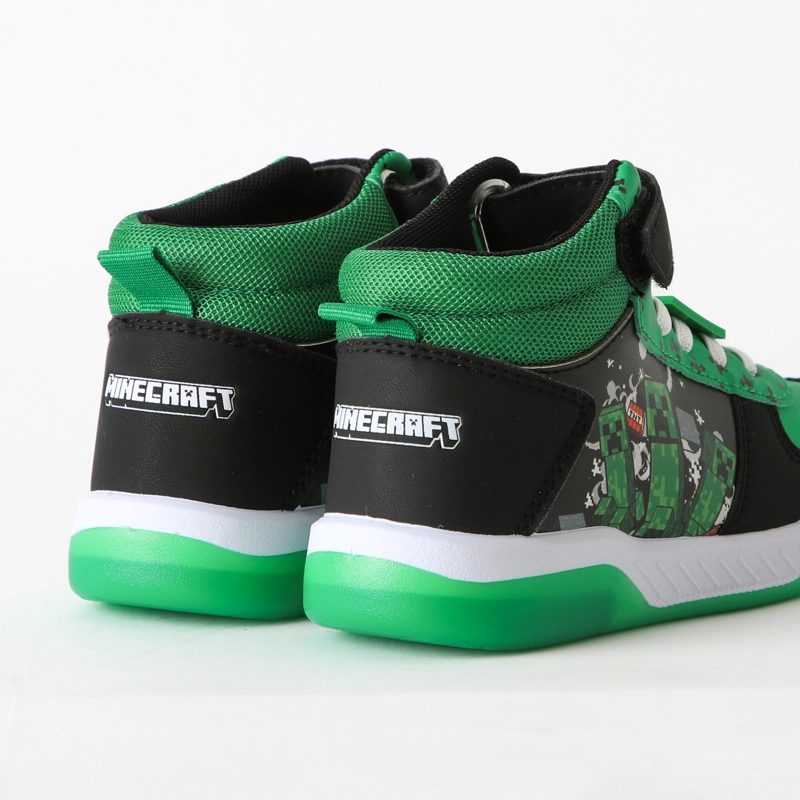 ZAPATILLA CAÑA ALTA NIÑO LUCES TNT VERDE MINECRAFT - 3