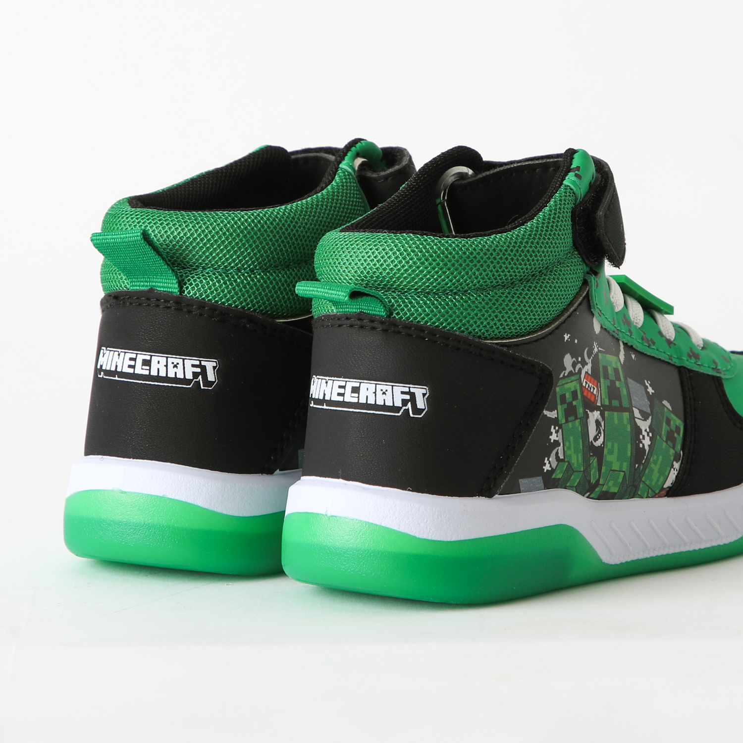ZAPATILLA CAÑA ALTA NIÑO LUCES TNT VERDE MINECRAFT - 3