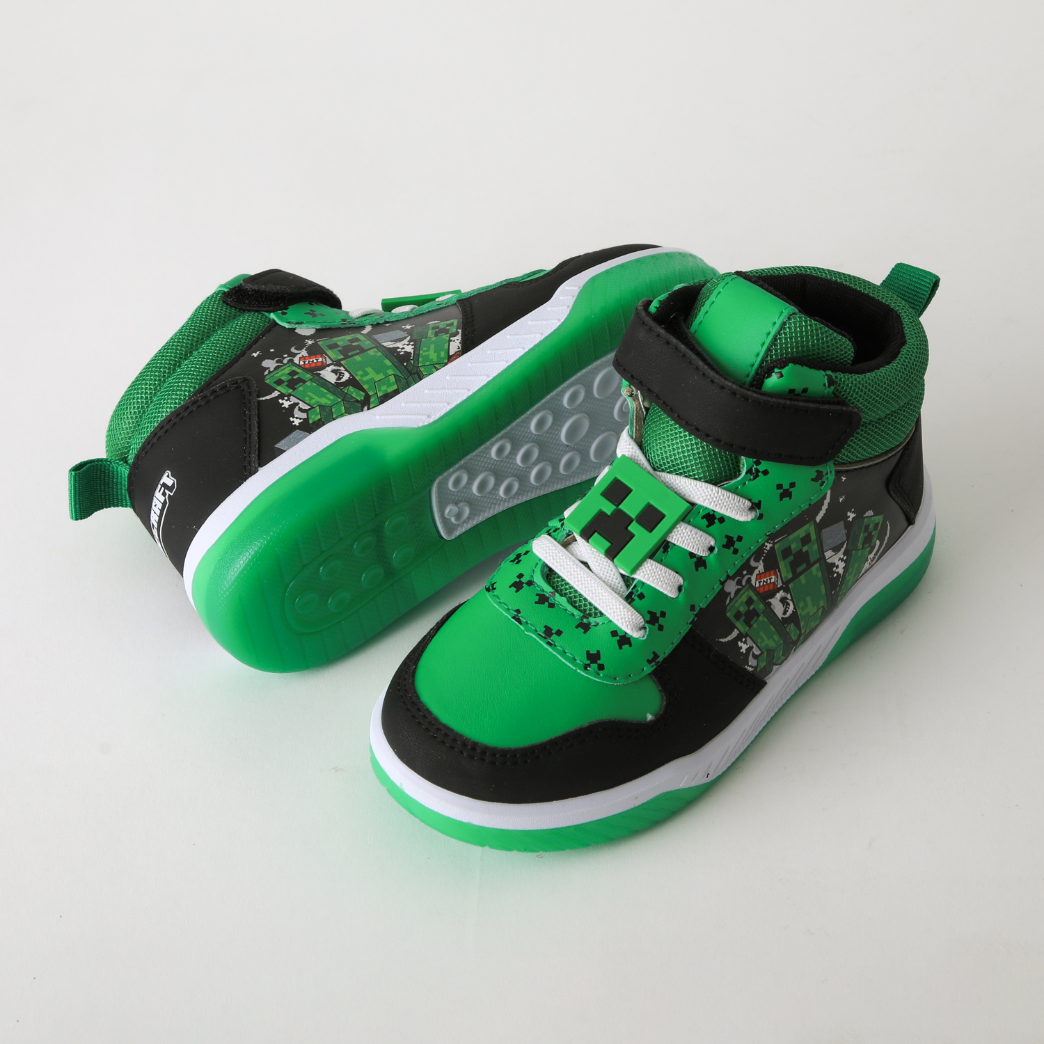 ZAPATILLA CAÑA ALTA NIÑO LUCES TNT VERDE MINECRAFT - 4