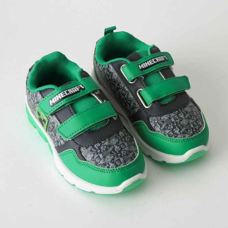 ZAPATILLA LUCES NIÑO CREEPER GRIS MINECRAFT - 2