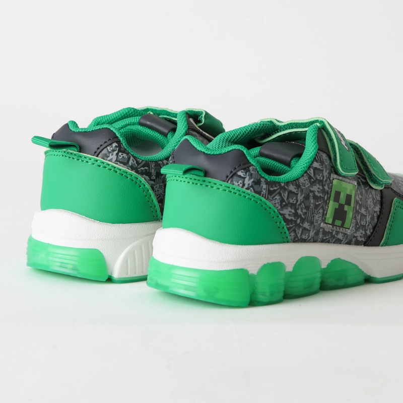 ZAPATILLA LUCES NIÑO CREEPER GRIS MINECRAFT - 3