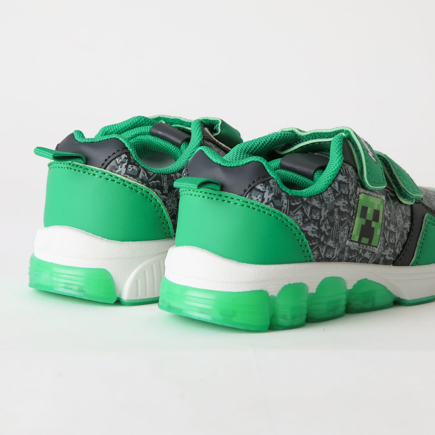 ZAPATILLA LUCES NIÑO CREEPER GRIS MINECRAFT - 3