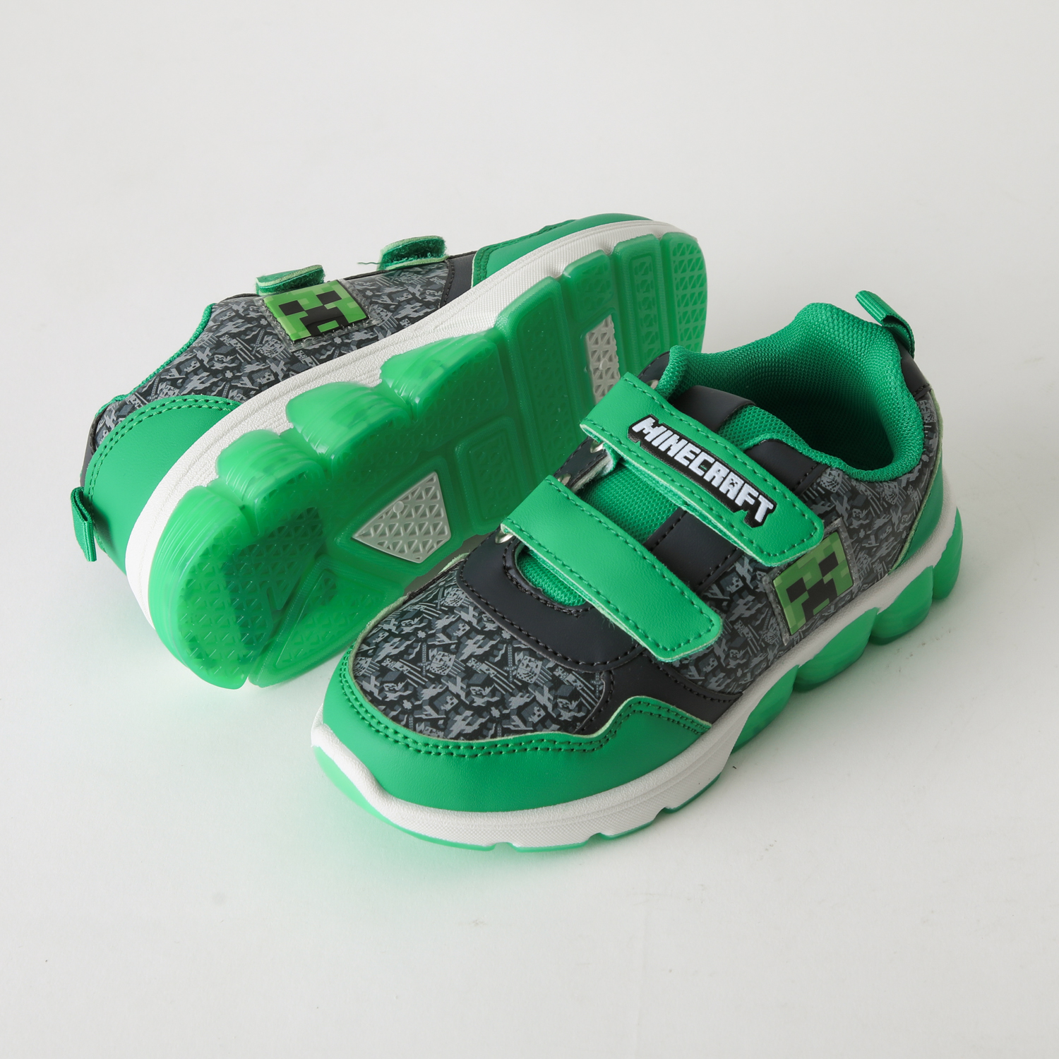 ZAPATILLA LUCES NIÑO CREEPER GRIS MINECRAFT - 4