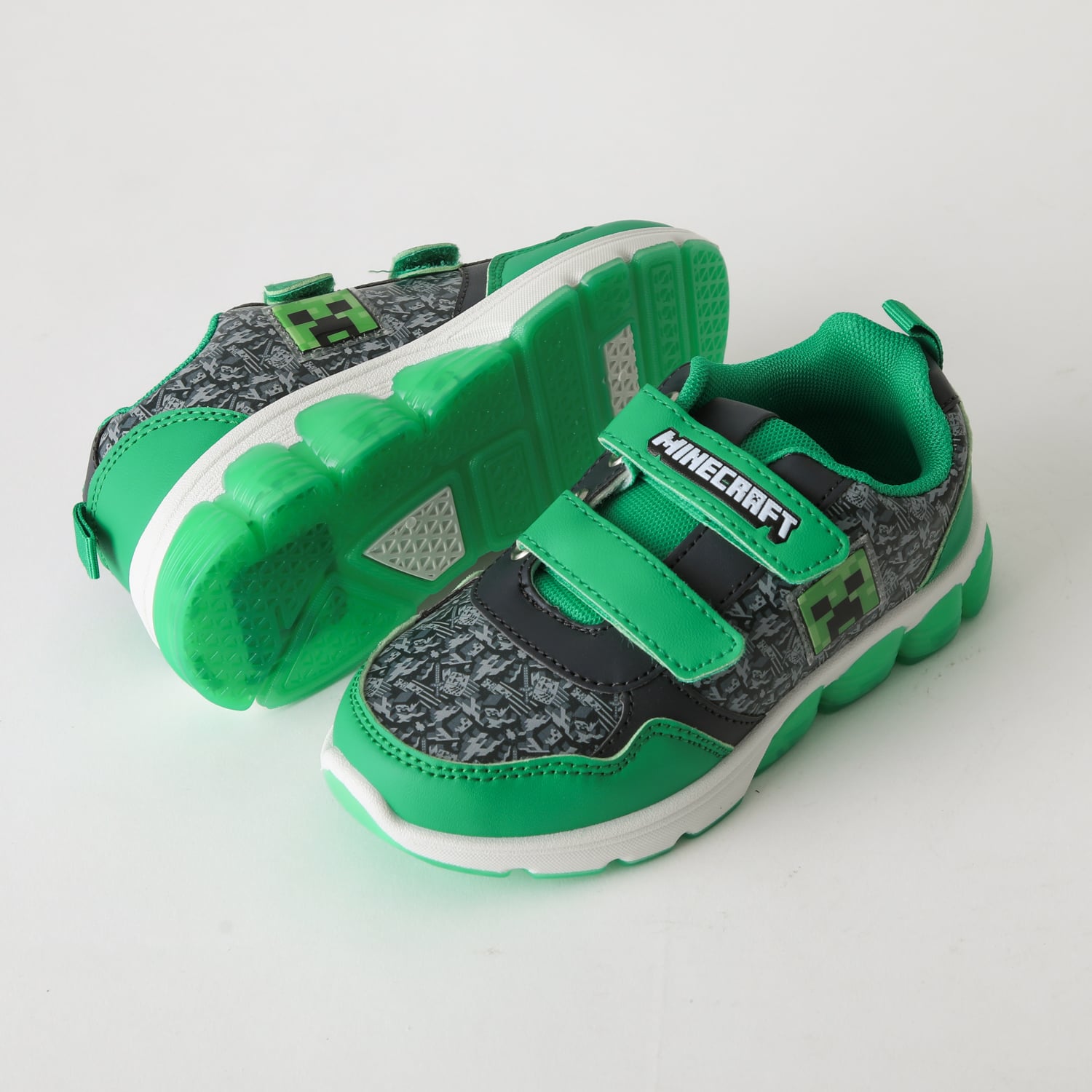 ZAPATILLA LUCES NIÑO CREEPER GRIS MINECRAFT - 4