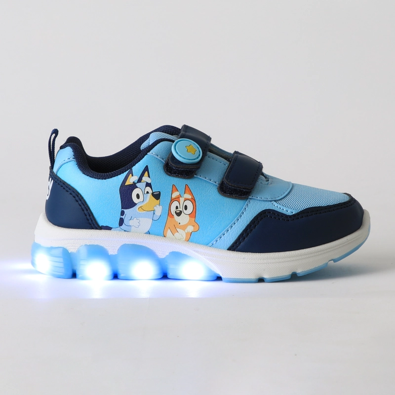 ZAPATILLA LUCES NIÑO VELCRO CELESTE BINGO & BLUEY - 1
