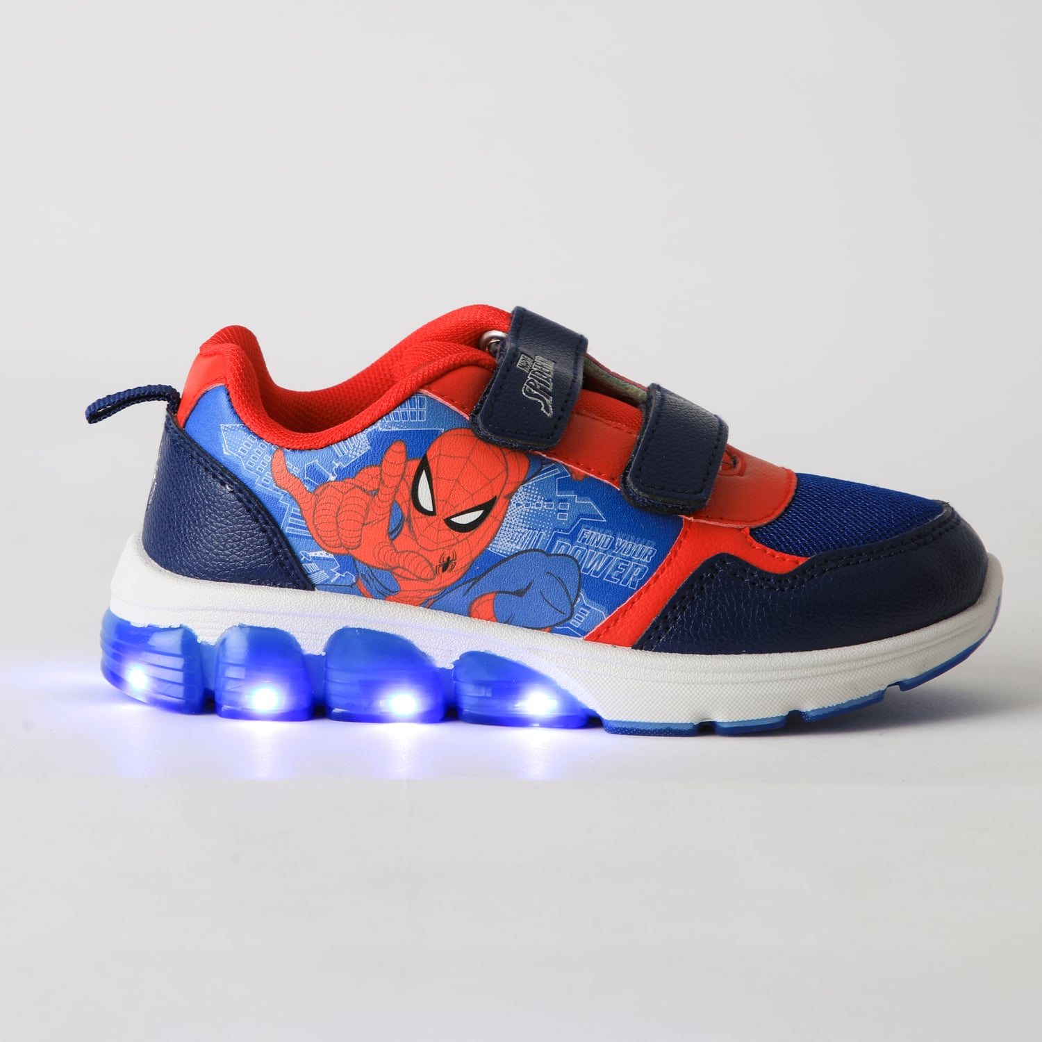 ZAPATILLA LUCES NIÑO VELCRO SPIDERMAN AZUL MARVEL - 1