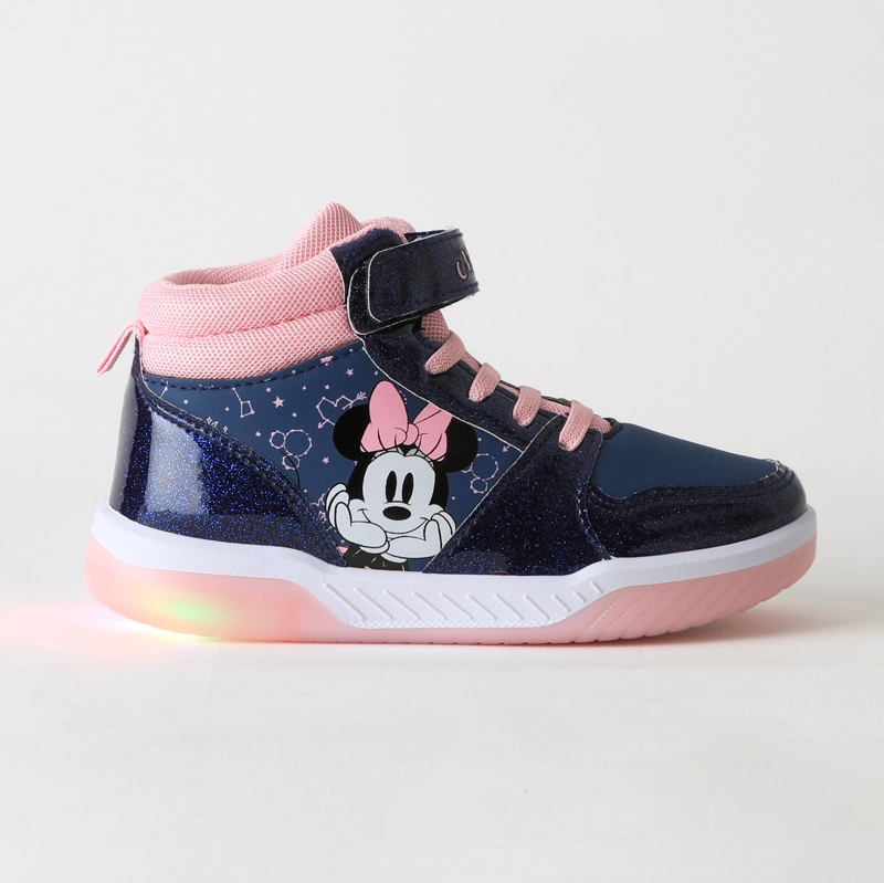 ZAPATILLA CAÑA ALTA NIÑA LUCES AZUL MINNIE DISNEY - 1