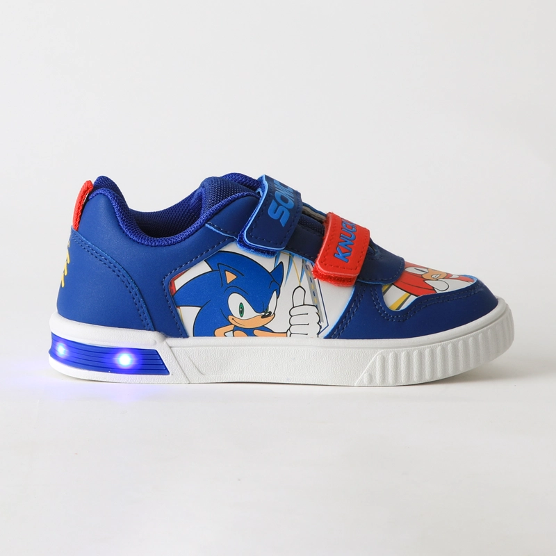 ZAPATILLA LUCES NIÑO VELCRO SONIC & NUCKLES AZUL SONIC - 1