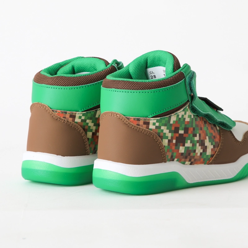 ZAPATILLA CAÑA ALTA NIÑO LUCES FULL PRINT VERDE MINECRAFT - 3