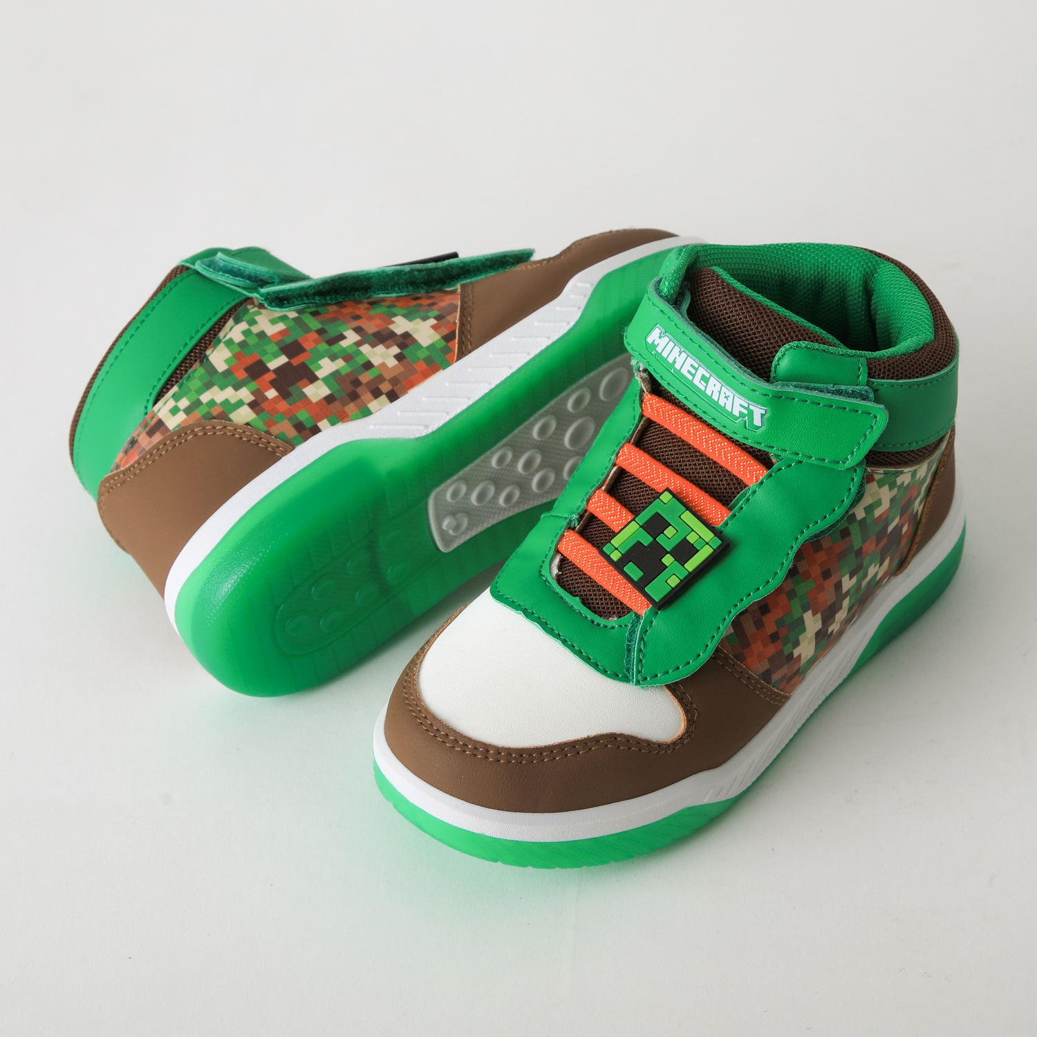 ZAPATILLA CAÑA ALTA NIÑO LUCES FULL PRINT VERDE MINECRAFT - 4