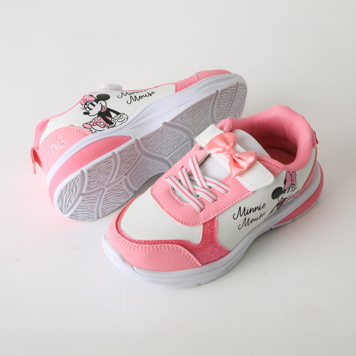 ZAPATILLA LUCES NIÑA VELCRO MOÑO MINNIE ROSADO DISNEY - 4