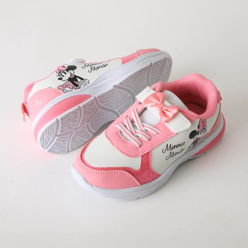ZAPATILLA LUCES NIÑA VELCRO MOÑO MINNIE ROSADO DISNEY - 4