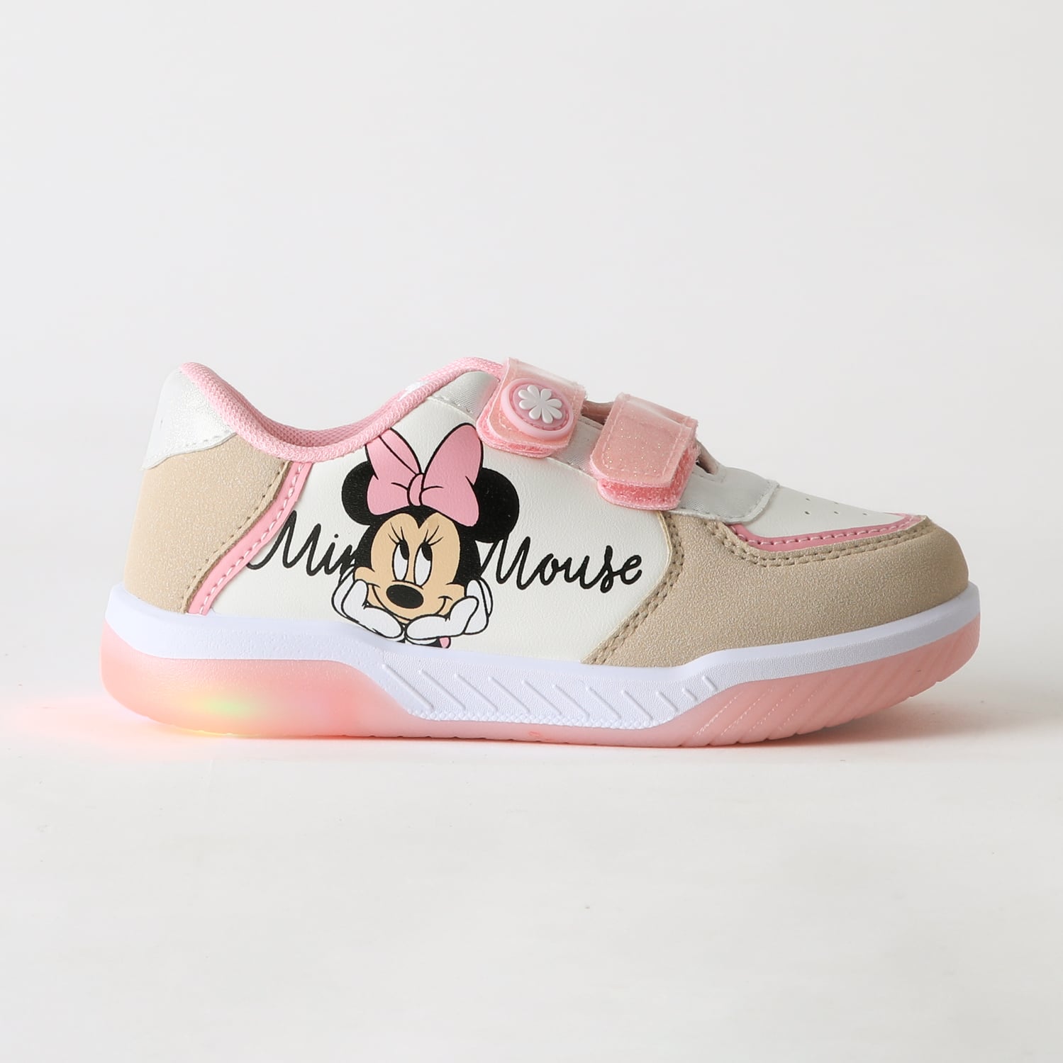 ZAPATILLA LUCES NIÑA VELCRO MINNIE ROSADO DISNEY - 1