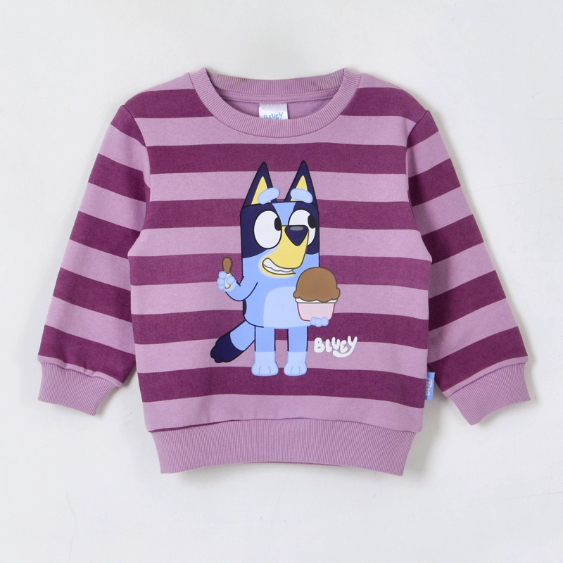 POLERON CERRADO NIÑA RAYAS ICE CREAM MORADO BLUEY - 1