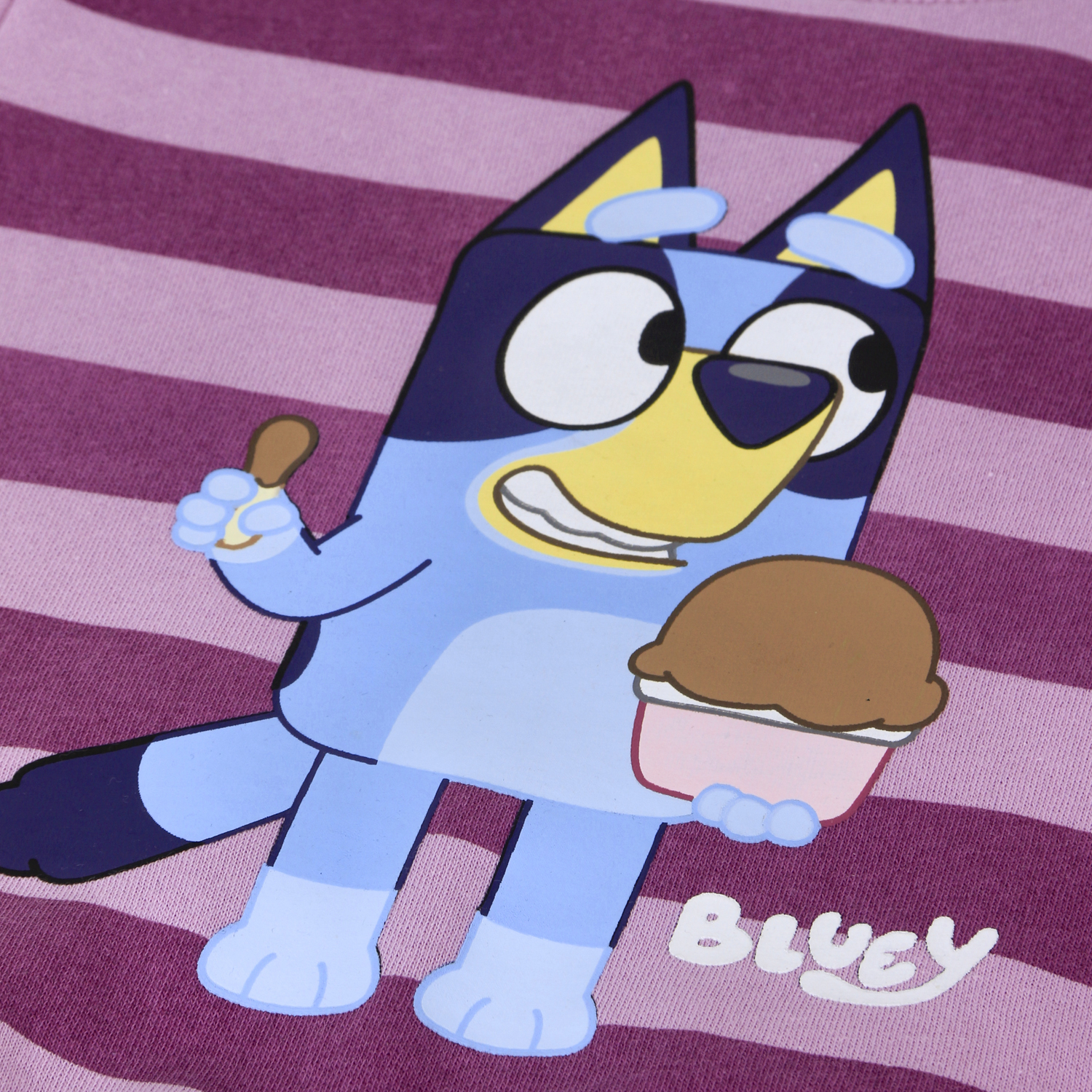 POLERON CERRADO NIÑA RAYAS ICE CREAM MORADO BLUEY - 3