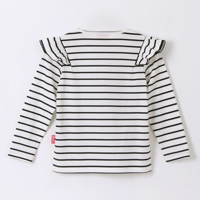 POLERA MANGA LARGA NIÑA RAYAS LOGO BLANCO BARBIE - 2