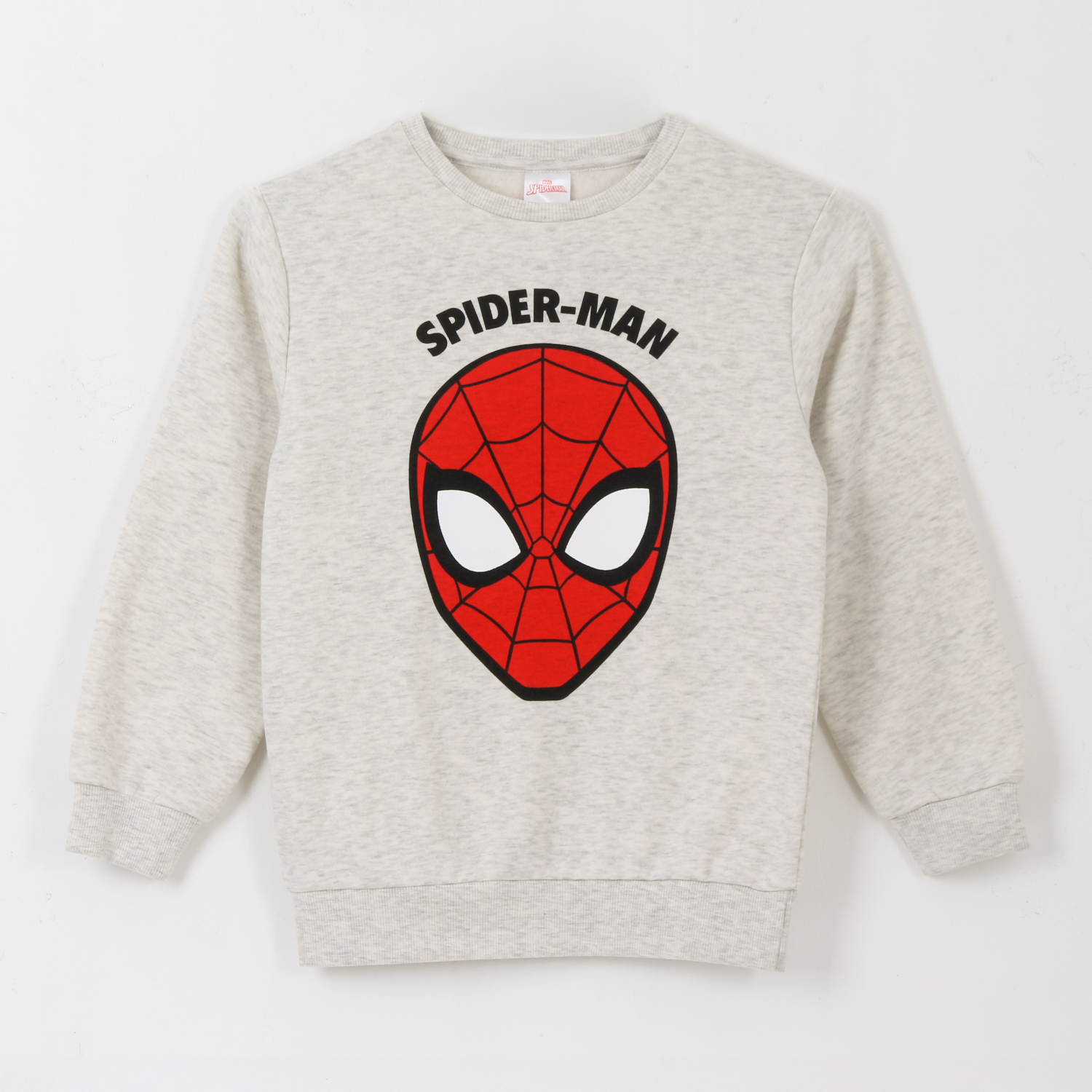 POLERON CERRADO NIÑO SPIDERMAN FACE GRIS MARVEL - 1