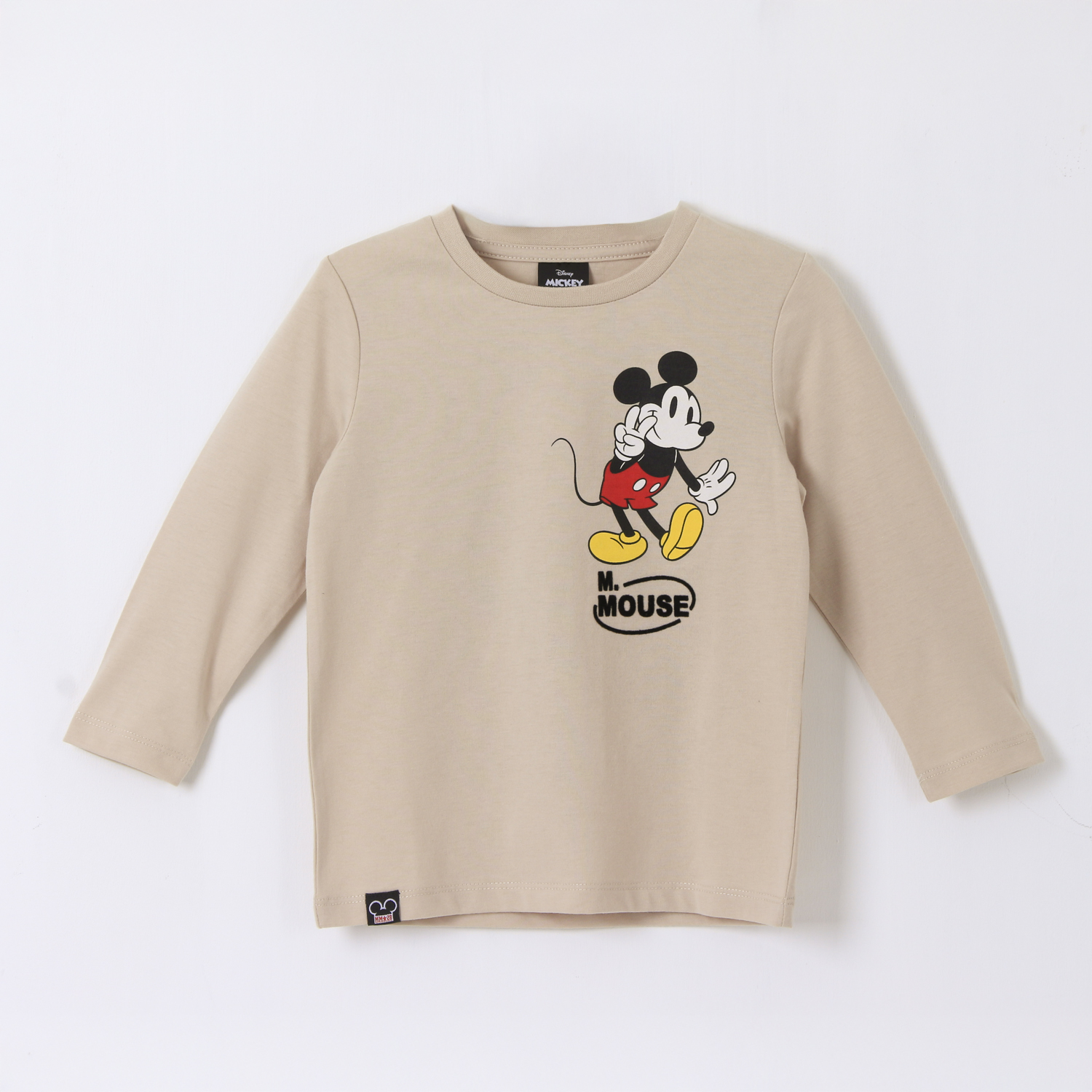 POLERA MANGA LARGA NIÑO BACK PRINT MICKEY BEIGE DISNEY - 1