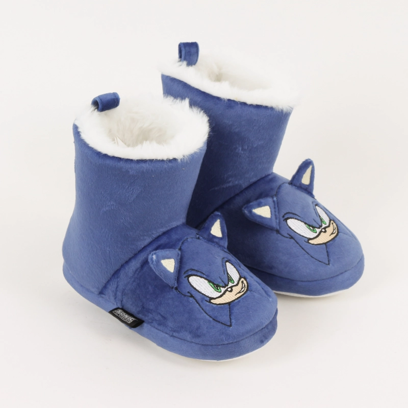 PANTUFLA BOTA NIÑO INVERNAL OREJAS AZUL SONIC - 2