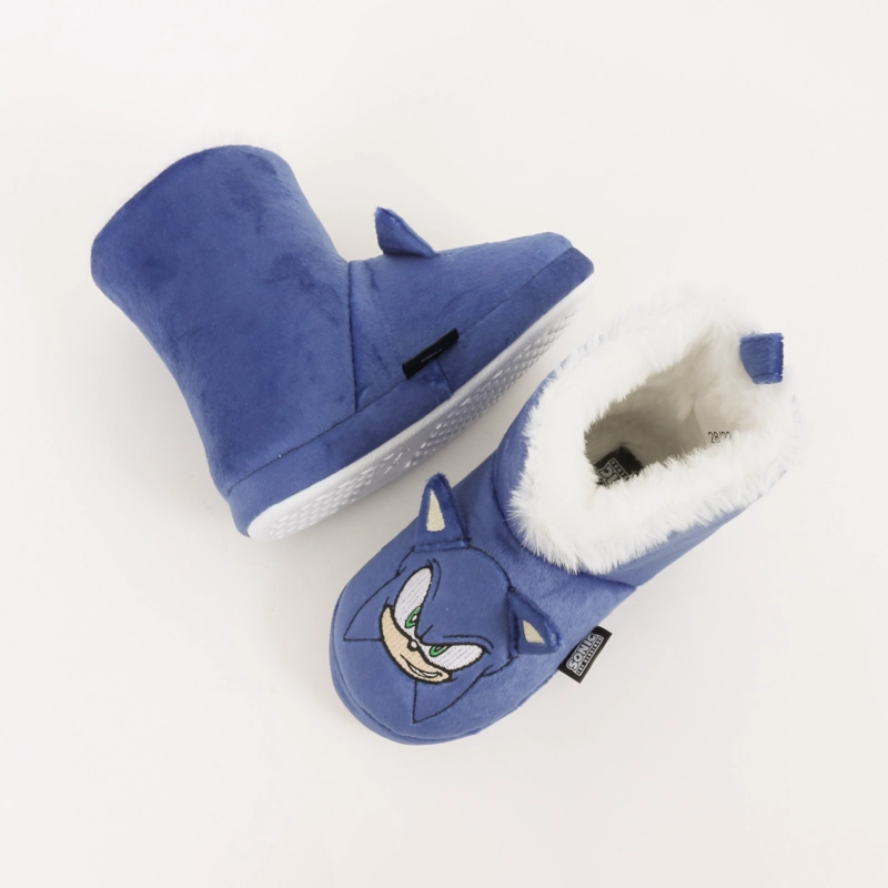 PANTUFLA BOTA NIÑO INVERNAL OREJAS AZUL SONIC - 4