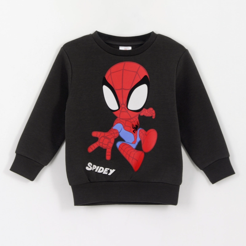 POLERON CERRADO NIÑO SPIDEY NEGRO MARVEL - 1