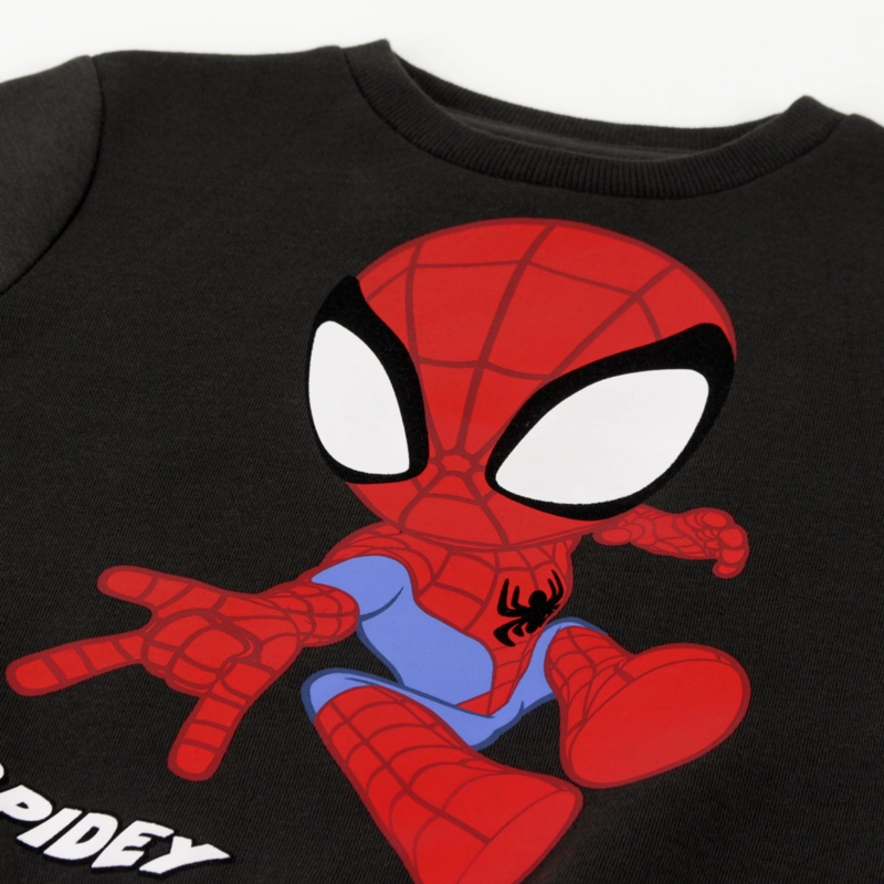 POLERON CERRADO NIÑO SPIDEY NEGRO MARVEL - 3