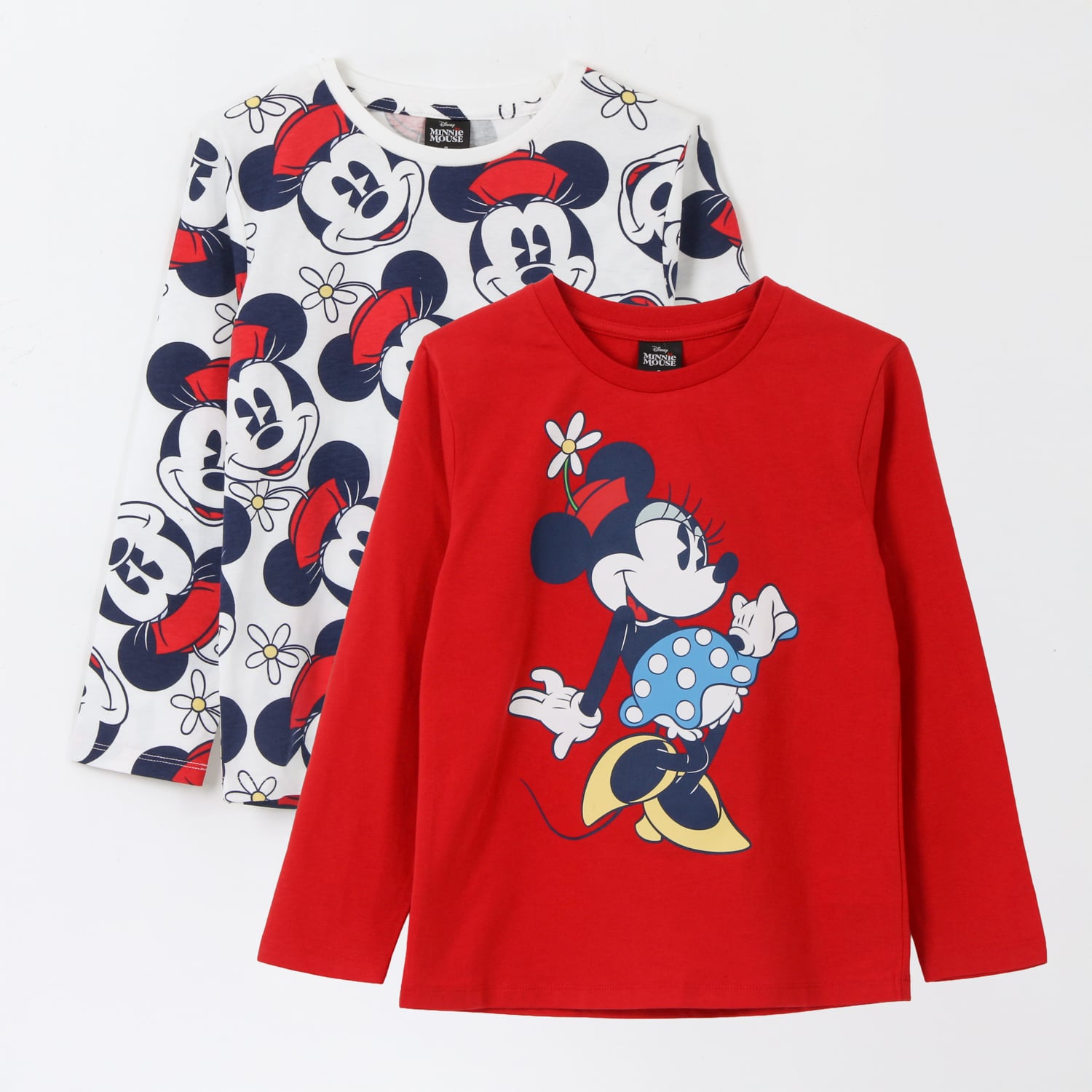 BIPACK POLERA MANGA LARGA NIÑA FULL PRINT MINNIE ROJO DISNEY - 1