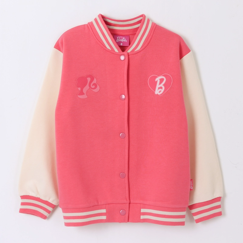 CHAQUETA NIÑA COLLEGE BOMBER LOGO BARBIE ROSADO BARBIE - 1