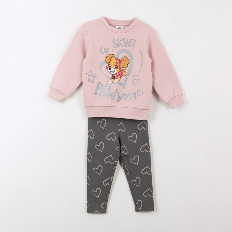 CONJUNTO NIÑA BE PAWSOME CORAZON SKYE ROSADO PAW PATROL - 1