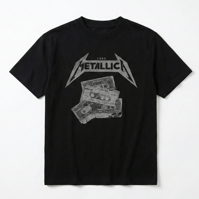 POLERA MANGA CORTA HOMBRE CASSETE NEGRO METALLICA - 2