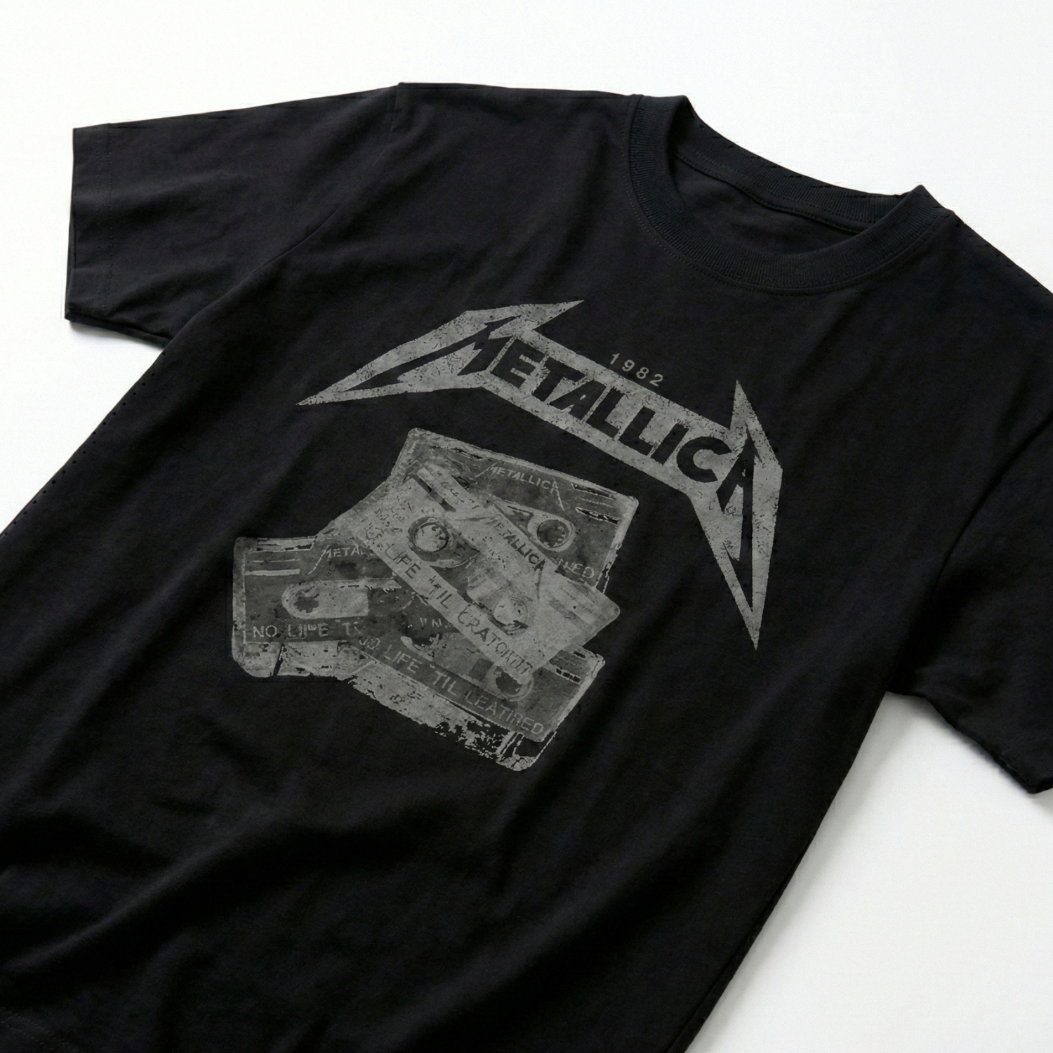 POLERA MANGA CORTA HOMBRE CASSETE NEGRO METALLICA - 4