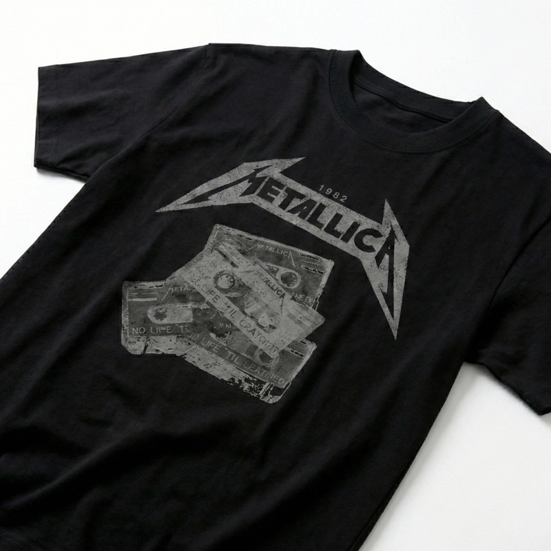 POLERA MANGA CORTA HOMBRE CASSETE NEGRO METALLICA - 4