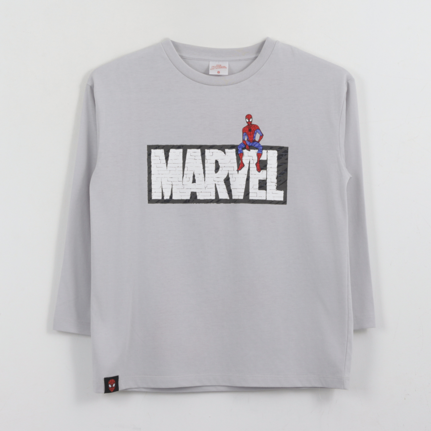 POLERA MANGA LARGA NIÑO BACK PRINT SPIDERMAN BLANCO MARVEL - 1