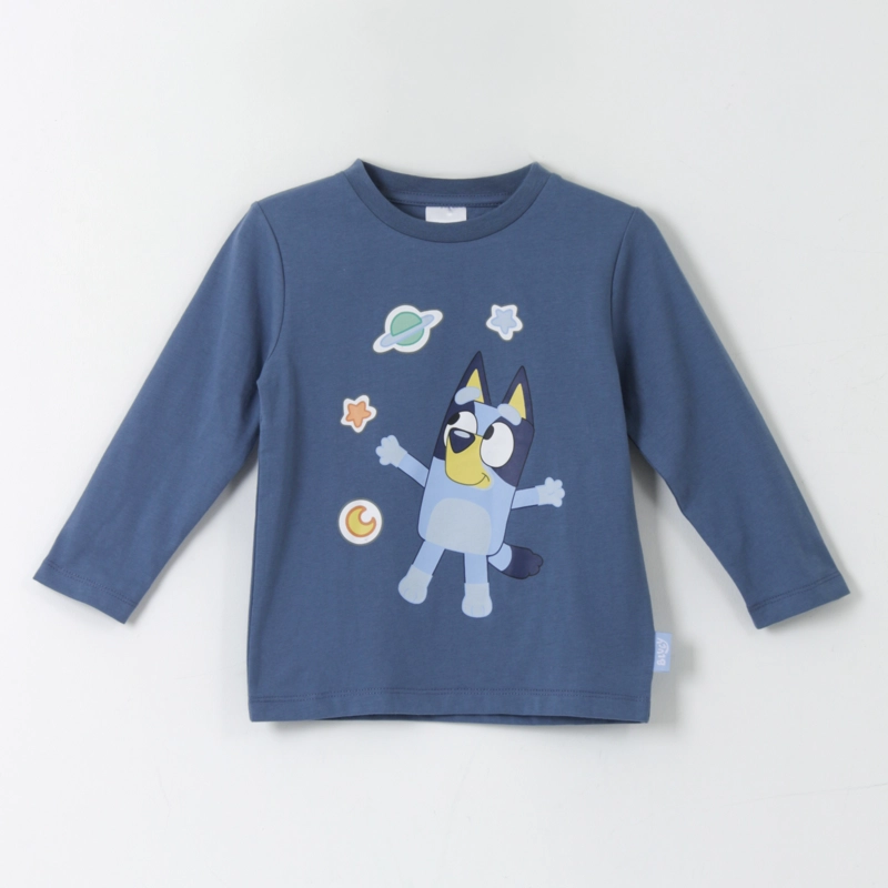 BIPACK POLERA MANGA LARGA NIÑO RAYAS AZUL BINGO & BLUEY - 2