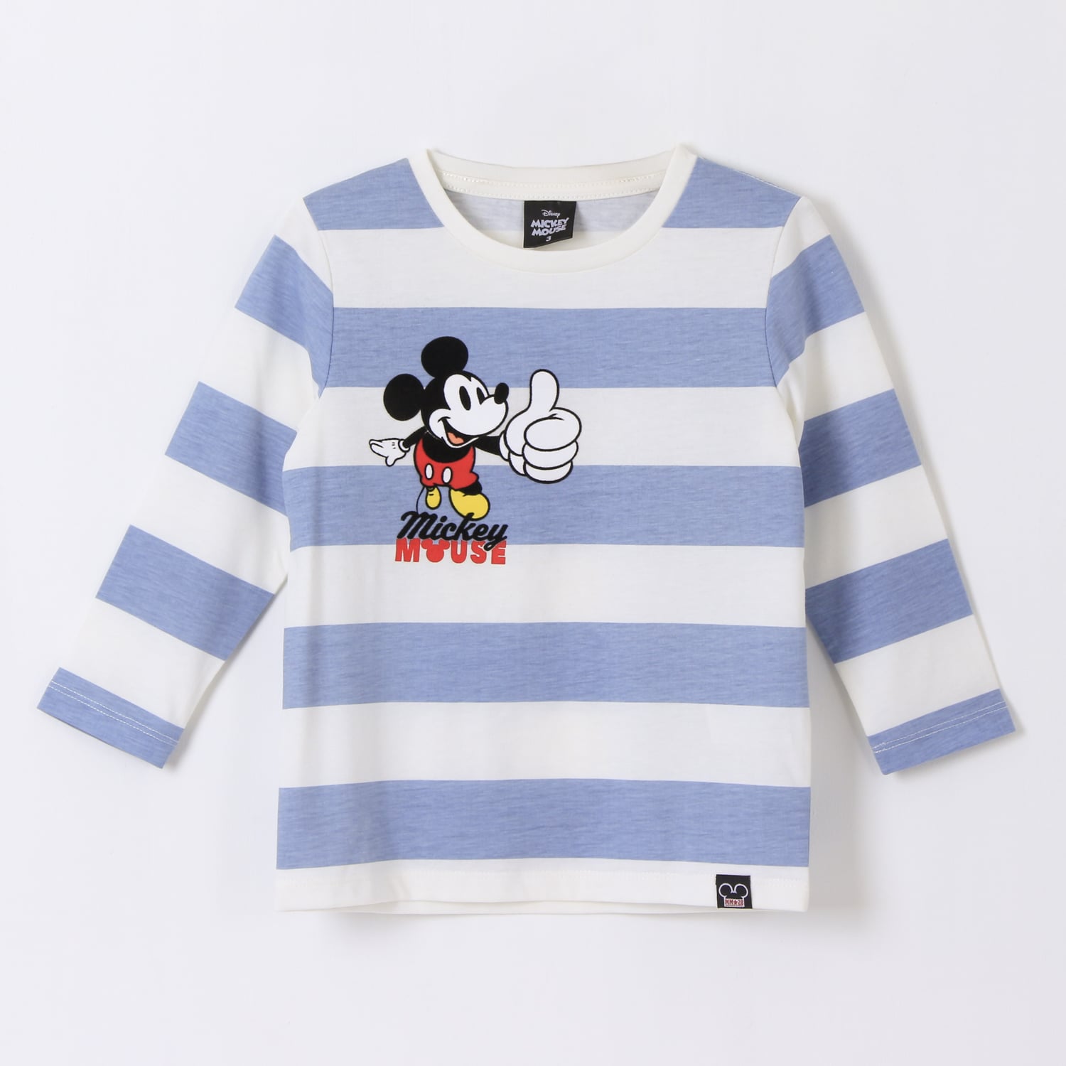 POLERA MANGA LARGA NIÑO RAYAS MICKEY MOUSE AZUL DISNEY - 1