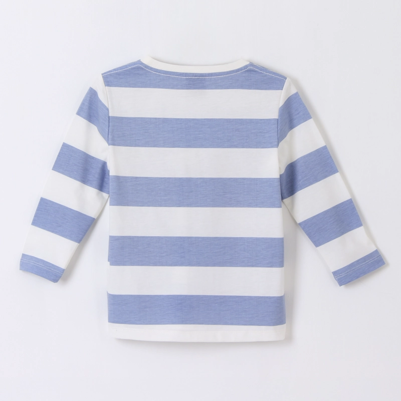 POLERA MANGA LARGA NIÑO RAYAS MICKEY MOUSE AZUL DISNEY - 2